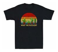 JBBKZ disc Men's What The Fucculent Cactus Succulent Plant Garden Lover Gift Vntage T-Shirts Black M