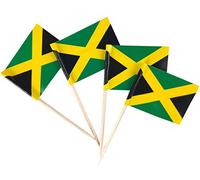 JBCD 200 stuzzicadenti con bandiera della Giamaica bandiere Giamaicane decorazioni per cupcake, stuzzicadenti per cocktail e stuzzicadenti con bandierine piccole per cupcake