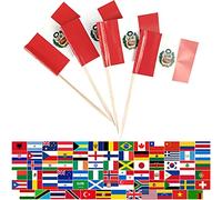 JBCD Bandiera peruviana con stuzzicadenti del Perù, mini bandierine per cupcake (100 pezzi)