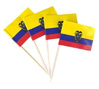 JBCD Mini topper per cupcake con bandiera dell'Ecuador con stuzzicadenti, 200 pezzi