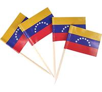 JBCD - Stuzzicadenti con bandiera del Venezuela, 200 pezzi, decorazioni per cupcake, stuzzicadenti da cocktail con bandiera venezuelana