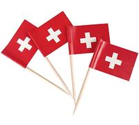 JBCD Switzerland Toothpick Flag Swiss Mini Small Cupcake Topper Flags (200 pcs)