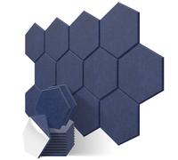 JBER 12 Pack Pannelli acustici esagonali, schiuma autoadesiva a prova Blu Scuro