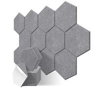 JBER 12 Pack Pannelli acustici esagonali, schiuma autoadesiva a prova di suono, 30 X 26 X 1cm Pannelli acustici da parete ad alta densità per studio, ufficio (grigio)