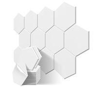 JBER 12 Pack Pannelli acustici esagonali, schiuma autoadesiva a prova di suono, 30 X 26 X 1cm Pannelli acustici da parete ad alta densità per studio, ufficio (bianco)