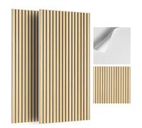 JBER 6 Pezzi Pannelli Fonoassorbenti Adesivi, Pannello Fonoassorbente ad Alta Densità, Pannelli Insonorizzanti per Pareti, Trattamento Acustico per Podcasting, 60×60×1cm, Colore Rovere Naturale