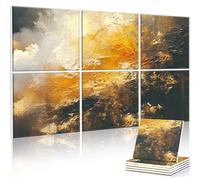 JBER Art Pannelli Acustici, Confezione da 6 Dipinti da Parete Grandi Autoadesivi per Decorazione, Pannelli Fonoassorbenti per Studio di Registrazione, Soggiorno, Bagno, 120 x 68 cm (Pozza di Luce)