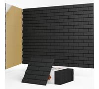 JBER Confezione da 12 pannelli acustici autoadesivi, pannelli acustici ad alta densità, per studi di registrazione, sala giochi, casa, ufficio, 30 x 30 x 1 cm, nero