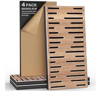 JBER Confezione da 4 pannelli acustici in schiuma, autoadesivi, insonorizzanti per pareti, 3D perforati a tre strati, in fibra di poliestere, pannelli decorativi da parete per studi di registrazione