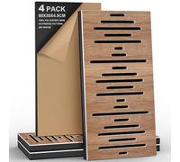 JBER Confezione da 4 pannelli acustici in schiuma, autoadesivi, insonorizzanti per pareti, 3D perforati a tre strati, in fibra di poliestere, pannelli decorativi da parete per studi di registrazione