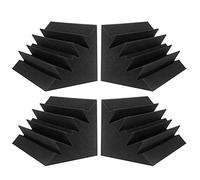 JBER Confezione da 4 pannelli fonoassorbenti in schiuma fonoassorbenti, 30,5 x 17,8 x 17,8 cm, pannelli fonoassorbenti da parete, finitura ad angolo, per studi di casa e teatro