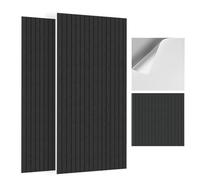 JBER Confezione da 6 pannelli acustici, autoadesivi 3D scanalati, pannelli fonoassorbenti per pareti, pannelli acustici decorativi per studi di registrazione, uffici, casa, 60 x 60 x 1 cm, nero