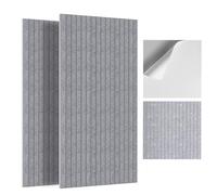 JBER Confezione da 6 pannelli acustici, autoadesivi, scanalati, per pareti, pannelli acustici decorativi per studi di registrazione, uffici, casa, 60 x 60 x 1 cm, grigio
