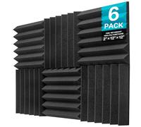 JBER Confezione da 6 pannelli fonoassorbenti in schiuma per studio, 5 x 30 x 30 cm, per pareti in schiuma per studio, ignifughi, insonorizzanti, per trattamento di isolamento acustico