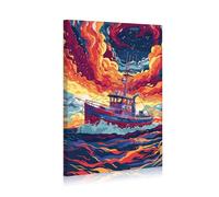 JBER Decorazione artistica su tela astratta, fiamme tempestose, viaggio senza paura, arte astratta da parete per soggiorno, camera da letto, cucina, facile da appendere alla parete per una decorazione