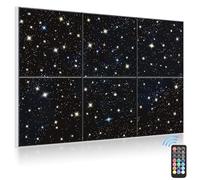 JBER Pannelli acustici artistici con flash Starlight, confezione da 6 pezzi, autoadesivi, grandi dipinti artistici da parete, decorazione da parete, pannelli fonoassorbenti (Starry Sky, 180×120CM)