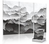 JBER Pannelli acustici artistici, confezione da 6 grandi dipinti artistici da parete autoadesivi, per decorazione da parete, pannelli fonoassorbenti per studio di registrazione, soggiorno, bagno, 180