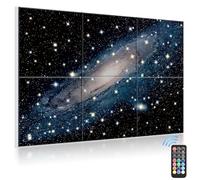 JBER Pannelli acustici, autoadesivi, insonorizzanti, da parete, pittura artistica con luce stellare in fibra ottica, decorazione per celle, ignifugo e a prova di rumore, per studio, ufficio, casa (blu