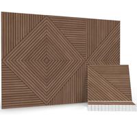 JBER Pannelli acustici, confezione da 6 pannelli decorativi, autoadesivi, fonoassorbenti, per ufficio, studio di registrazione, soggiorno, camera da letto, 180 x 120 cm, legno di teak