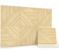 JBER Pannelli acustici, confezione da 6 pannelli decorativi autoadesivi, fonoassorbenti, per ufficio, studio di registrazione, soggiorno, camera da letto, 180 x 120 cm, in legno cerato bianco