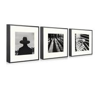 JBER Set di 3 stampe artistiche da parete su tela, poster moderno per parete, camera da letto, soggiorno, decorazione da tavolo, bel regalo, incorniciato, 30 x 30 cm (retro nero)
