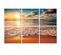JBER set di 6 pannelli acustici decorativi da parete con adesivi per studi di registrazione, home cinema, 183 x 121,9 cm (buco e spiaggia)