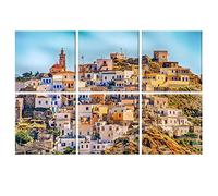 JBER set di 6 pannelli acustici decorativi da parete con adesivi per studi di registrazione, home cinema, 183 x 121,9 cm (SANTORINI)