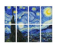 JBER set di 6 pannelli acustici decorativi da parete con adesivi per studi di registrazione, home cinema, 100 x 36 cm (NOTTE STELLATA)