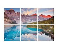 JBER set di 6 pannelli acustici decorativi da parete con adesivi per studi di registrazione, home cinema, 183 x 121,9 cm (Lago Moraine)