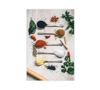 JBGQGAG Stampa artistica da parete su tela, motivo: vaniglia e cucchiaio, per soggiorno, camera da letto, 50 x 75 cm