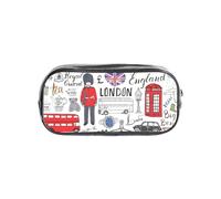 JBJGKHLP Astuccio trasparente con stampa "I Love London", per ragazzi e ragazze, per scuola e ufficio
