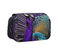 JBJGKHLP Astuccio versatile con stampa di pavone viola, grande capacità, per trucchi, articoli da toeletta, viaggi, ufficio