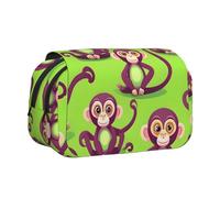 JBJGKHLP Astuccio versatile con stampa scimmia verde, grande capacità, per trucchi, articoli da toeletta, viaggi, ufficio