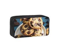 JBJGKHLP Biscotti Cibo Cioccolato Chips Biscotti Stampa Semplice Spazioso Penna Caso di Cancelleria Ufficio Organizzatore Pouch Leggero Storage