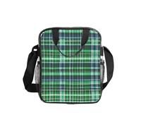 JBJGKHLP Blu e verde scozzese Tartan Print Clear Lunch Bag Contenitore per la conservazione degli alimenti per scuola, ufficio, viaggi, picnic Bento Box