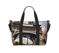 JBJGKHLP Borsa a mano versatile con stampa floreale Parigi Torre Eiffel per uomo donna leggera moda weekend viaggio Tote palestra impermeabile