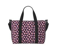 JBJGKHLP Borsa a mano versatile con stampa floreale rosa a pois per uomo donna leggera moda weekend viaggio tote palestra impermeabile
