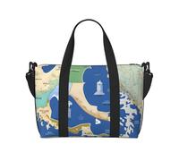 JBJGKHLP Borsa a mano versatile con stampa mappa della Grecia, per uomo e donna, leggera, alla moda, per weekend, viaggi, palestra, impermeabile