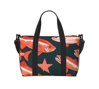 JBJGKHLP Borsa a mano versatile con stampa salmone per uomo donna leggera moda weekend viaggio Tote palestra impermeabile