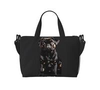 JBJGKHLP Borsa a mano versatile per uomo e donna, leggera, alla moda, per fine settimana, viaggi, palestra, impermeabile, con carlino nero