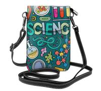 JBJGKHLP Borsa a tracolla da donna con stampa a tema scienza dei cartoni animati, elegante borsa per telefono per viaggi, uso quotidiano, idea regalo per pendolarismo