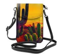 JBJGKHLP Borsa a tracolla da donna con stampa di cactus nel deserto, elegante borsa per telefono per viaggi, uso quotidiano, idea regalo per pendolarismo