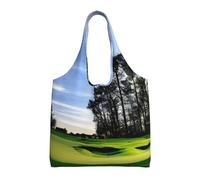 JBJGKHLP Borsa a tracolla extra large in tela con stampa campo da golf e albero per shopping, viaggi, spiaggia, uso quotidiano