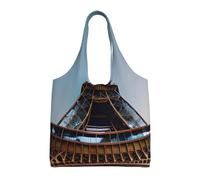 JBJGKHLP Borsa a tracolla extra large in tela con stampa Torre Eiffel di Parigi, per shopping, viaggi, spiaggia, uso quotidiano