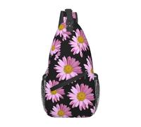 JBJGKHLP Borsa a tracolla leggera a pois rosa con stampa floreale per escursionismo, pendolarismo, uso quotidiano, zaino diagonale