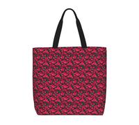 JBJGKHLP Borsa a tracolla unisex con stampa floreale rosa rossa e rosa, borsa organizer riutilizzabile ecologica