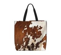 JBJGKHLP Borsa a tracolla unisex con stampa in pelle bovina rossa e bianca extra large riutilizzabile ecologica