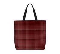 JBJGKHLP Borsa a tracolla unisex con stampa scozzese rossa e nera extra large riutilizzabile ecologica