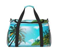 JBJGKHLP Borsa da viaggio a mano versatile con stampa a tema oceano tropicale spiaggia borsa pieghevole a tracolla tote viaggi di lavoro all'aperto
