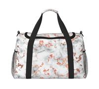 JBJGKHLP Borsa da viaggio pieghevole a mano con stampa a schizzi di rame con texture marmorizzata versatile borsa a tracolla pieghevole per viaggi di lavoro all'aperto